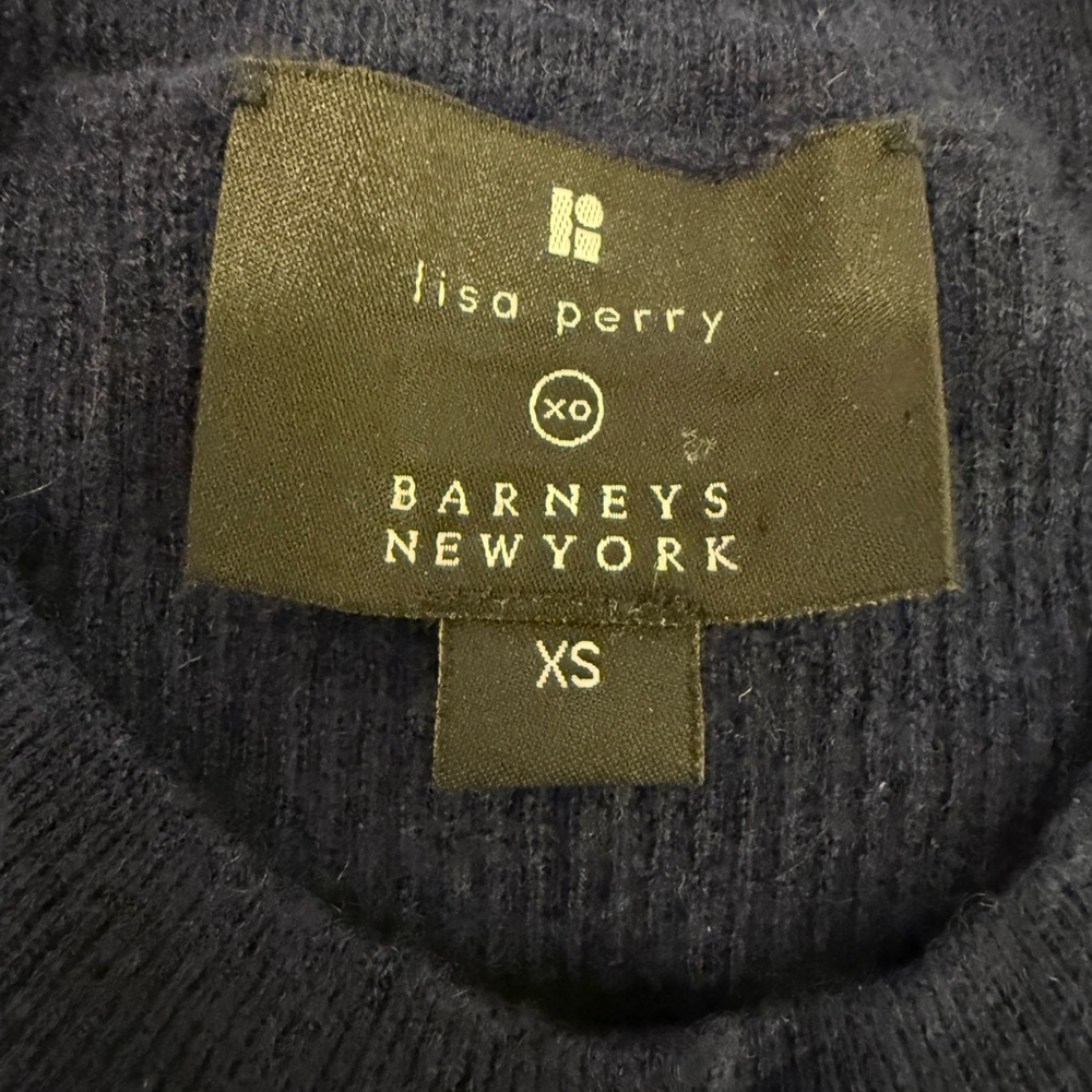 Lisa Perry Navy Sweater with Colorful Buttons - Picture 3 of 5